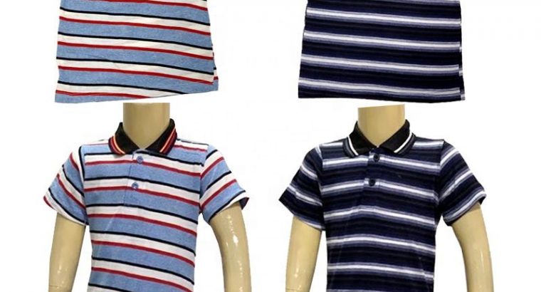 100% Cotton Striped Polo For Kids